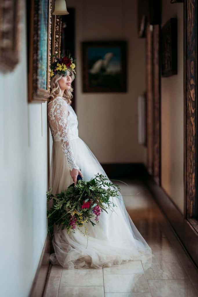 bride in the hallway