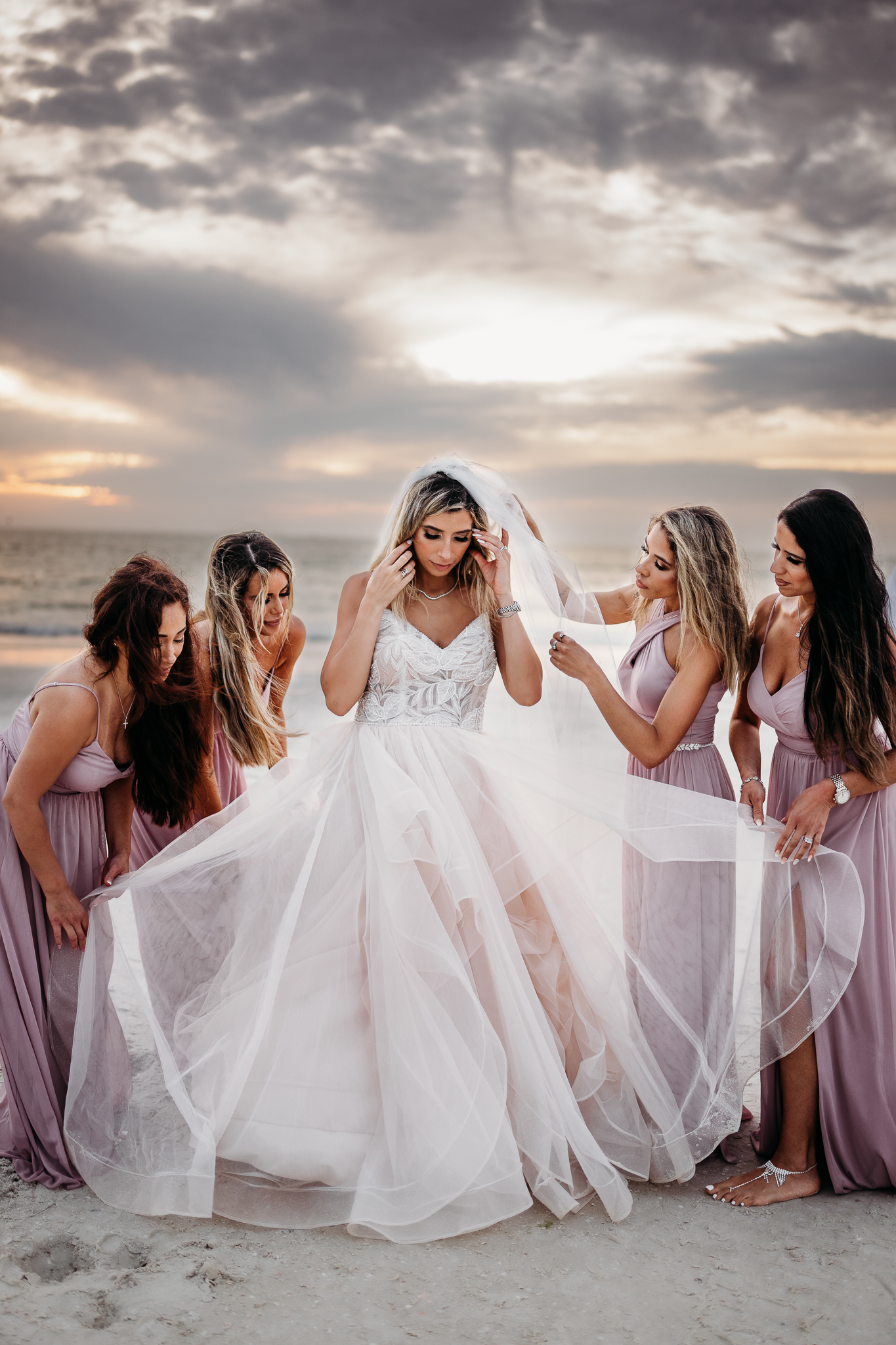 Tampa wedding photographer bride and her bridesmaids 