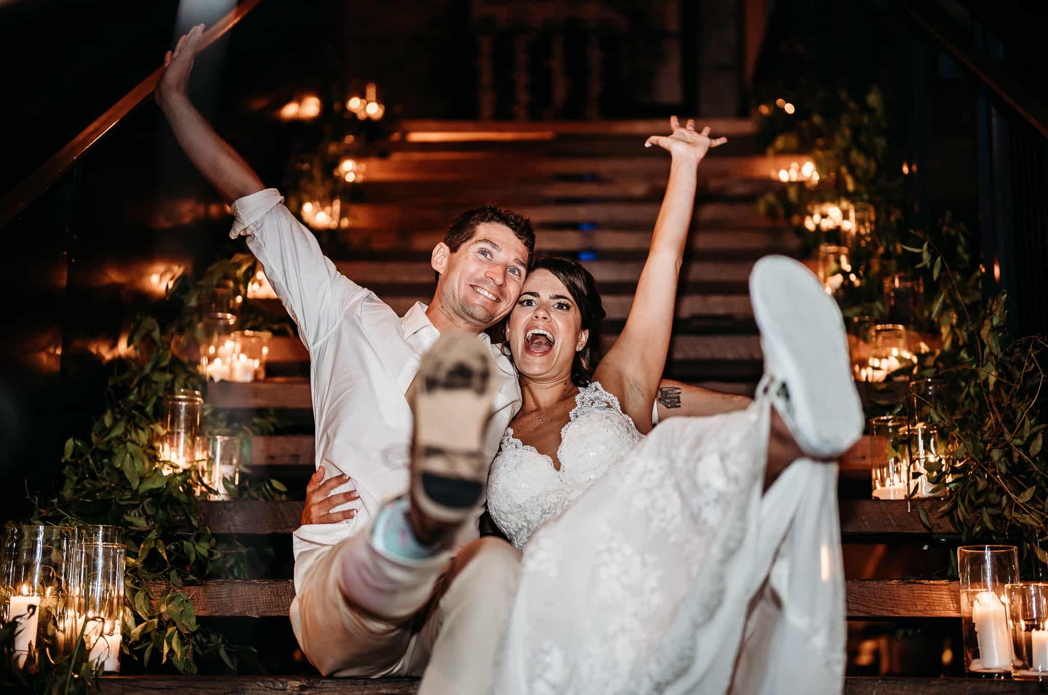 Tampa Wedding Photographer Bride and Groom celebrating